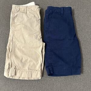 Lot of 2 Gap Kids Khaki Navy Chino Shorts Size 10 Boys Uniform